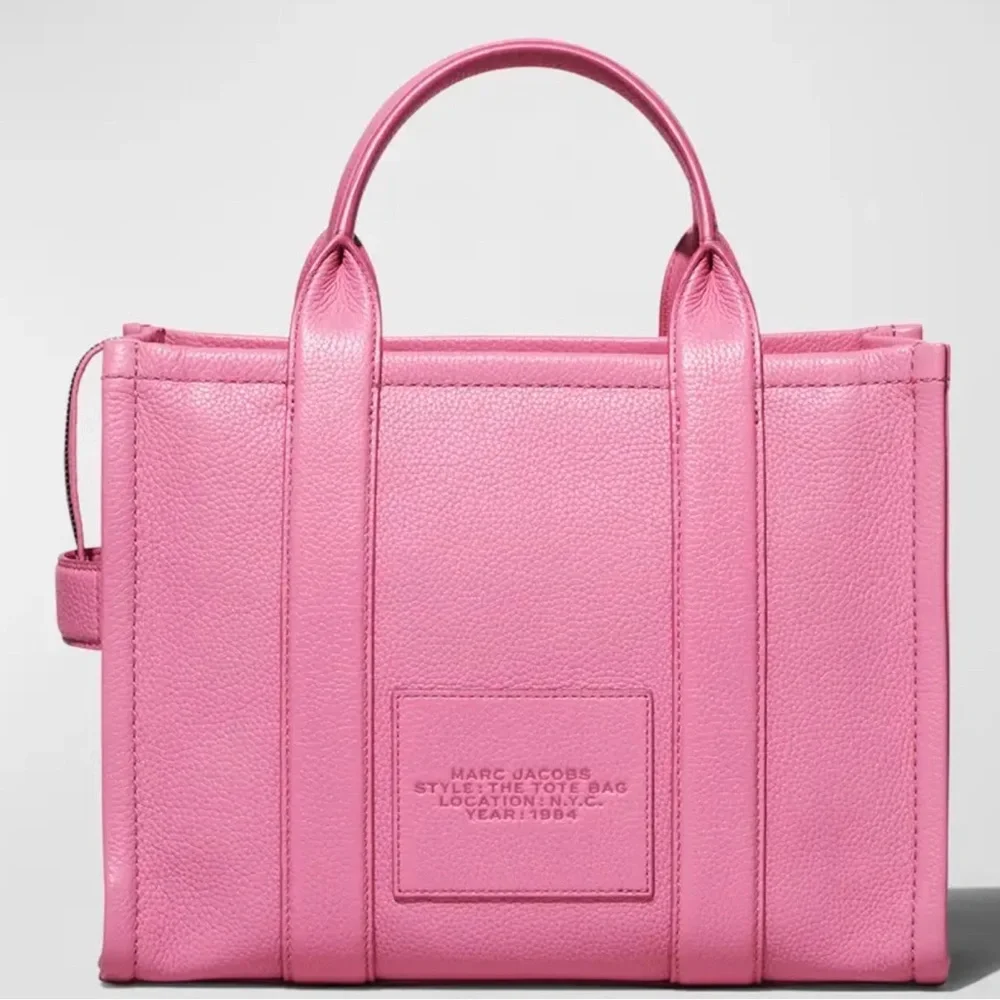 NWT Marc Jacobs bow Pink The Tote Bag –Leather Top-Handle & Crossbody - Medium - Picture 3 of 5